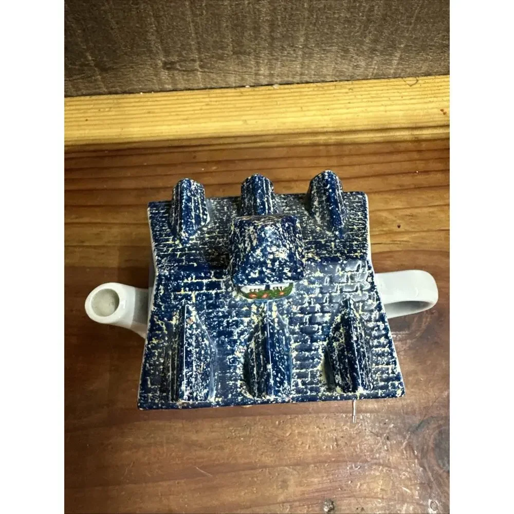 Ceramic House Teapot w Lid Cottage Village Country Style Cottage Core